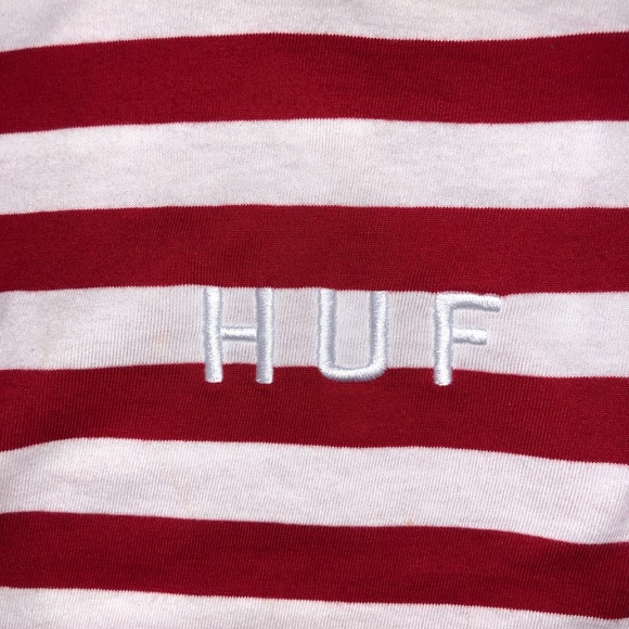 Official HUF Primary Red Striped Long Sleeve - Picture 3 of 4